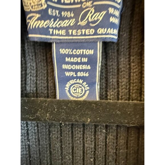 American Rag Cie Men's Sweater Grey & Black Sweater Vest with Wood Buttons XXL - Picture 11 of 12